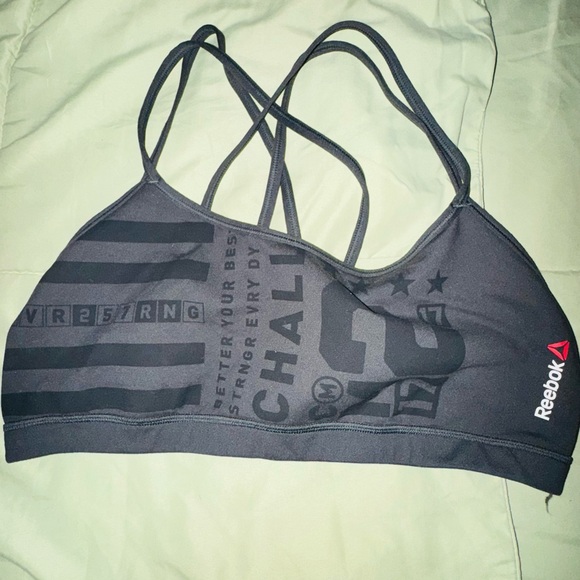 Reebok Women's Charcoal Sports Bra - Picture 1 of 7